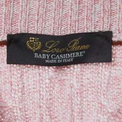 Pre Owned Loro Piana Pink Baby Cashmere Zip-Up Sweater XL