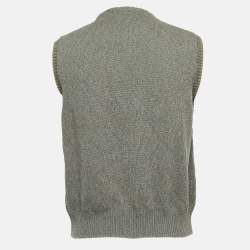 Pre Owned Loro Piana Brown/Grey Cashmere Sleeveless Sweater XL