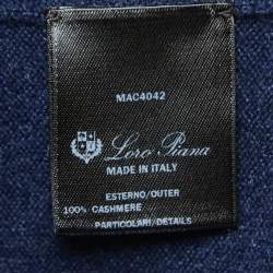 Pre Owned Loro Piana Navy Blue Cashmere High Neck Sweater 4XL  