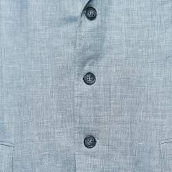 Pre Owned Loro Piana Grey Linen Blend Single Breasted Blazer XXXL