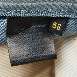Pre Owned Loro Piana Grey Linen Blend Single Breasted Blazer XXXL