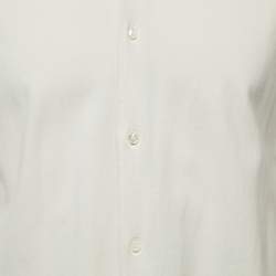 Pre Owned Loro Piana Off-White Cotton Pique Button Front Full Sleeve Shirt M