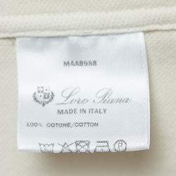 Pre Owned Loro Piana Off-White Cotton Pique Button Front Full Sleeve Shirt M