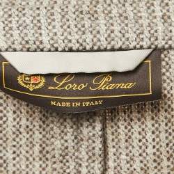 Pre Owned Loro Piana Beige Patterned Wool Blend Single Breasted Blazer XL