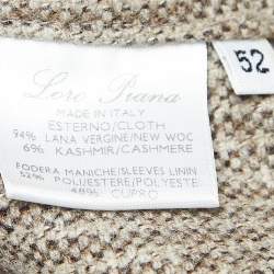 Pre Owned Loro Piana Beige Patterned Wool Blend Single Breasted Blazer XL