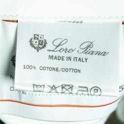 Pre Owned Loro Piana Dark Green Textured Cotton Straight Leg Pants 3XL 