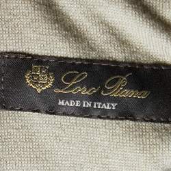 Pre Owned Loro Piana Brown Diamond Quilted Leather Trim Detail Jacket XXL