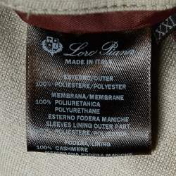 Pre Owned Loro Piana Brown Diamond Quilted Leather Trim Detail Jacket XXL