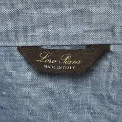 Pre Owned Loro Piana Light Blue Linen Jacket L