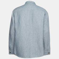Pre Owned Loro Piana Light Blue Linen Jacket L