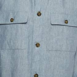Pre Owned Loro Piana Light Blue Linen Jacket L