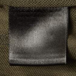 Pre Owned Loro Piana Olive Green Knit Zip Up Polo T-Shirt L