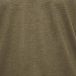Pre Owned Loro Piana Olive Green Knit Zip Up Polo T-Shirt L