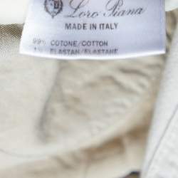Pre Owned Loro Piana Light Beige Cotton Slim Fit Trousers M