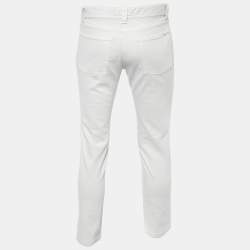 Pre Owned Loro Piana Light Beige Cotton Slim Fit Trousers M