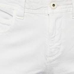 Pre Owned Loro Piana Light Beige Cotton Slim Fit Trousers M