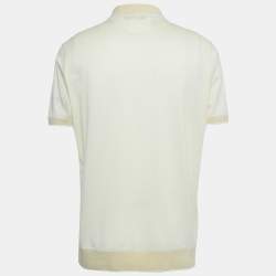 Pre Owned Loro Piana Light Yellow Cotton Polo T-Shirt L
