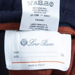 Pre Owned Loro Piana Navy Blue Wool Knit Drawstring Joggers XXL