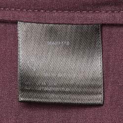 مملوكة مسبقًا Loro Piana Burgundy Cotton Crew Neck T-Shirt M