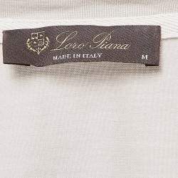Pre Owned Loro Piana Grey  Cotton Blend Crew Neck T-Shirt M