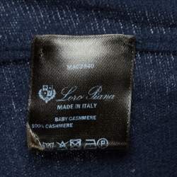 Pre Owned Loro Piana Navy Blue Baby Cashmere Turtle Neck Sweater L