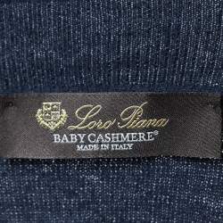 Pre Owned Loro Piana Navy Blue Baby Cashmere Turtle Neck Sweater L