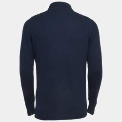 Pre Owned Loro Piana Navy Blue Baby Cashmere Turtle Neck Sweater L