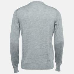 Pre Owned Loro Piana Grey Cashmere V-Neck Sweater M