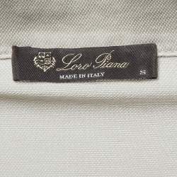 Pre Owned Loro Piana Beige Cotton and Silk Knit Polo T-Shirt S