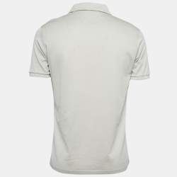 Pre Owned Loro Piana Beige Cotton and Silk Knit Polo T-Shirt S