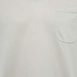 Pre Owned Loro Piana Beige Cotton and Silk Knit Polo T-Shirt S
