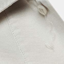 Pre Owned Loro Piana Beige Cotton and Silk Knit Polo T-Shirt S