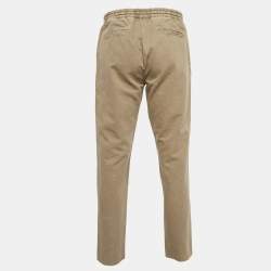 Pre Owned Loro Piana Green Linen Blend Drawstring Trousers L