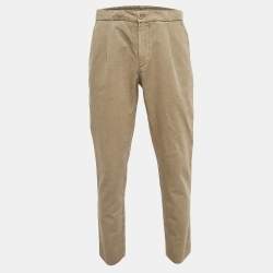 Pre Owned Loro Piana Green Linen Blend Drawstring Trousers L