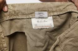 Pre Owned Loro Piana Green Linen Blend Drawstring Trousers L