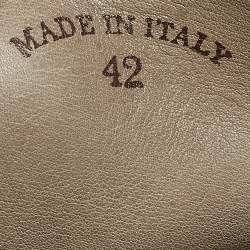 Pre Owned Loro Piana Grey Suede Babouche Walk Mules Size 42