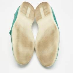 Pre Owned Loro Piana Green Suede Summer Walk Loafers Size 42.5