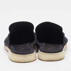 Loro Piana Black Suede Babouche Walk Mules Size 42
