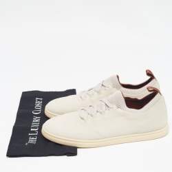 Pre Owned Loro Piana Grey Nubuck Leather Lace Up Sneakers Size 43.5