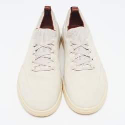 Pre Owned Loro Piana Grey Nubuck Leather Lace Up Sneakers Size 43.5