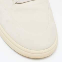 Pre Owned Loro Piana Grey Nubuck Leather Lace Up Sneakers Size 43.5