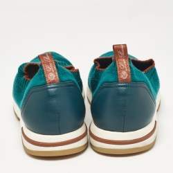Pre Owned Loro Piana Green Knit Fabric 360 LP Flexy Walk Sneakers Size 42