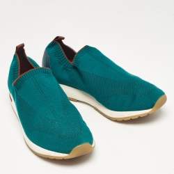 Pre Owned Loro Piana Green Knit Fabric 360 LP Flexy Walk Sneakers Size 42