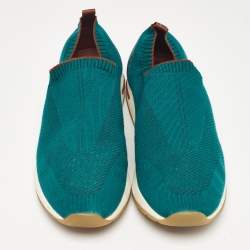Pre Owned Loro Piana Green Knit Fabric 360 LP Flexy Walk Sneakers Size 42