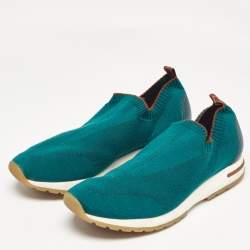 Pre Owned Loro Piana Green Knit Fabric 360 LP Flexy Walk Sneakers Size 42