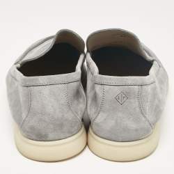 Pre Owned Loro Piana Grey Suede Summer Walk Loafers Size 45
