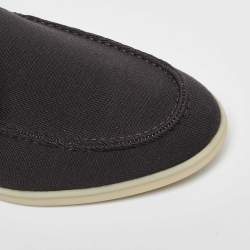 Pre Owned Loro Piana Grey Fabric and Suede Summer Walk Loafers Size 41.5