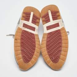 Pre Owned Loro Piana Grey Fabric and Leather 360 LP Flexy Walk Lace Up Sneakers Size 46