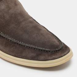 Pre Owned Loro Piana Grey Suede Summer Walk Loafers Size 43