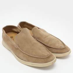 Pre Owned Loro Piana Beige Suede Summer Walk Loafers Size 43
